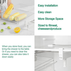 BIINONE large fridge drawer interior view shows clear organization for produce