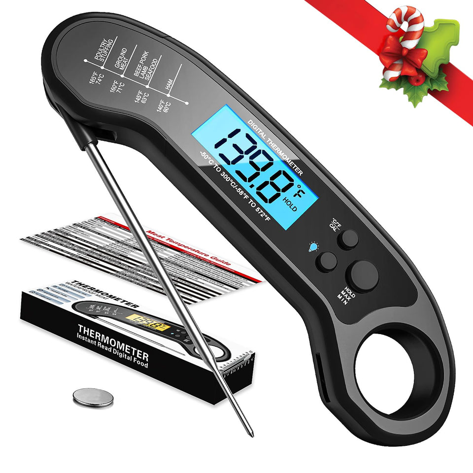 Biison digital meat thermometer display for quick, precise readings.