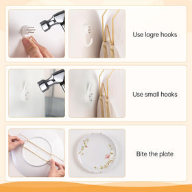 Bilillo plate hangers 12-inch, supports sizable wall art and plates.