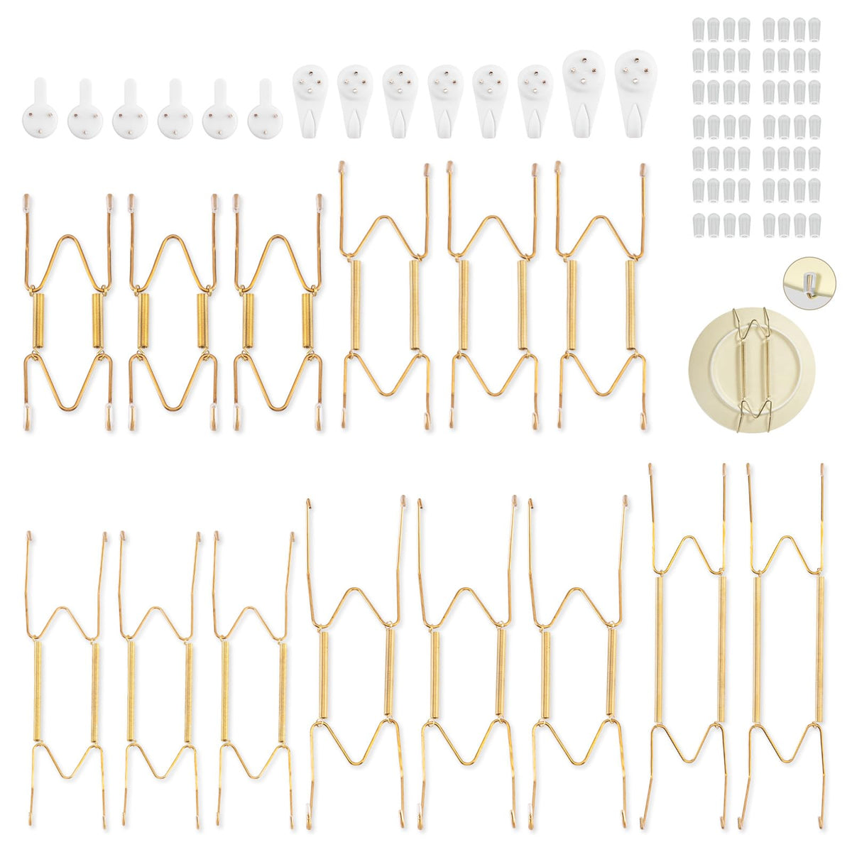 Bilillo plate hangers 4-inch, discreet wall display for small decorative plates.