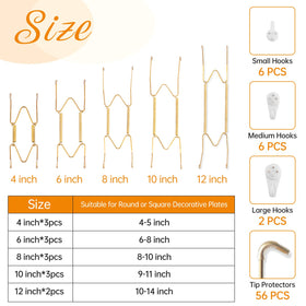 Bilillo plate hangers 6-inch, ideal for mid-sized porcelain plates.