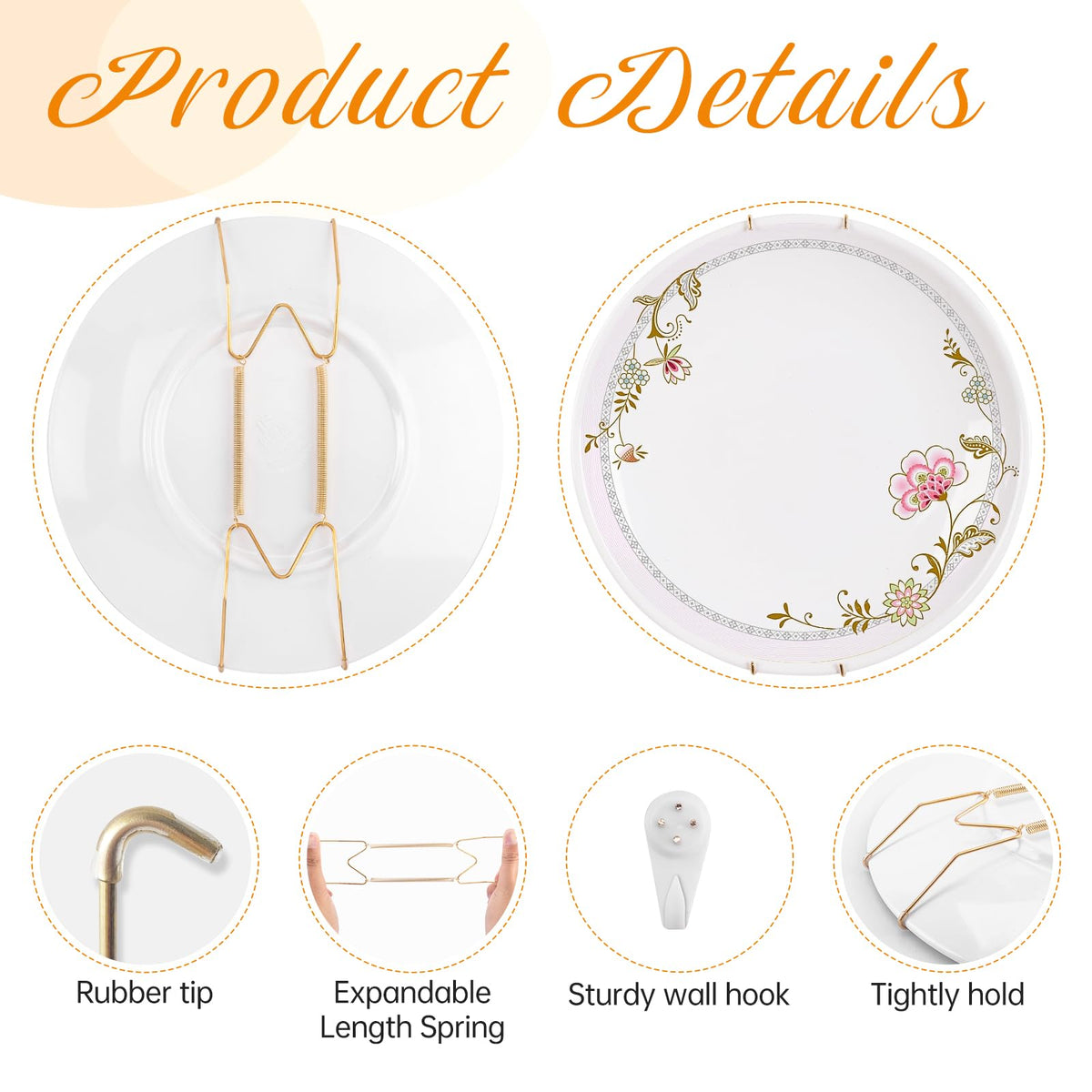 Bilillo plate hangers 8-inch, versatile fit for larger decorative plates.
