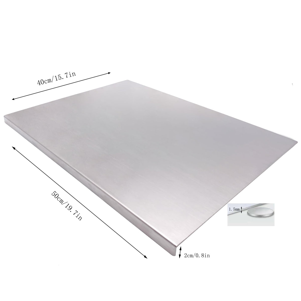 Billamb cutting board shown from top with non-slip pads for stable chopping.