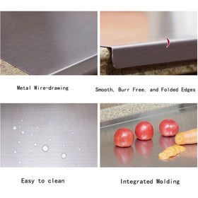 Billamb large surface accommodates vegetables, fruits, and bread prep