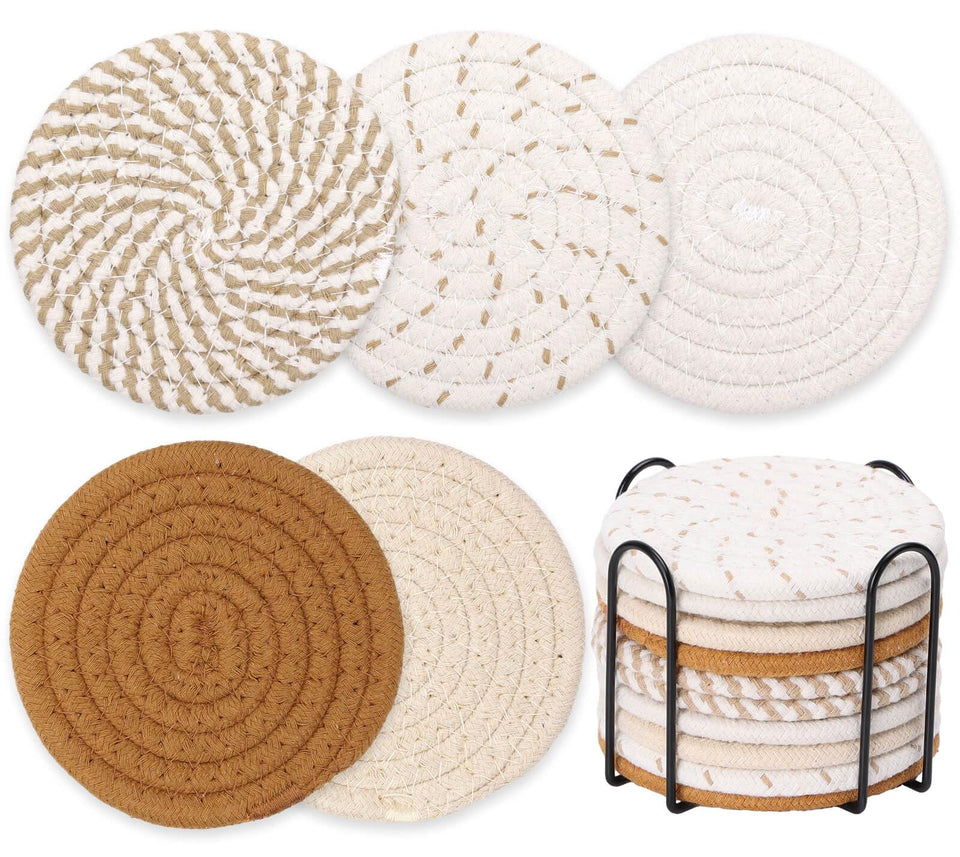 Billbotk boho coasters absorbent round design protecting surfaces