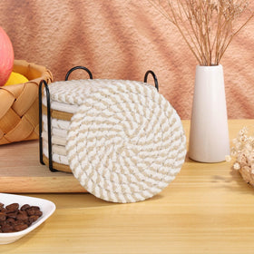 Billbotk coaster set with metal holder for neat storage