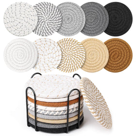 Billbotk coasters set in 10 colors protects surfaces while adding colorful style.