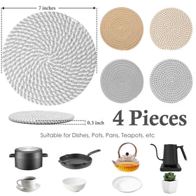Billbotk cotton rope trivets provides absorbent protection for hot dishes