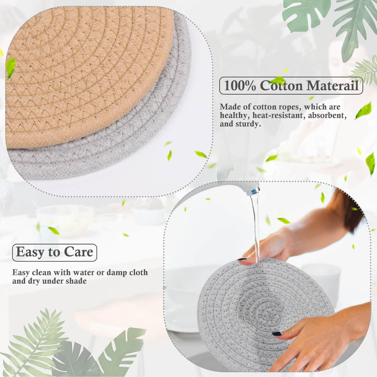 Billbotk heat-resistant pot holders guard tabletops against heat and scratches