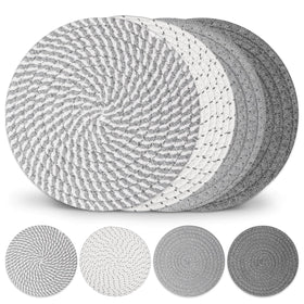 Billbotk 10-inch trivets set of four placed under hot dishes to protect countertops.