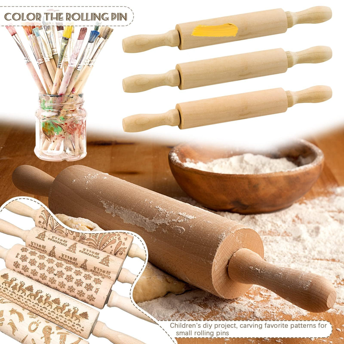 BILLIOTEAM family baking with kids using this mini rolling pin.
