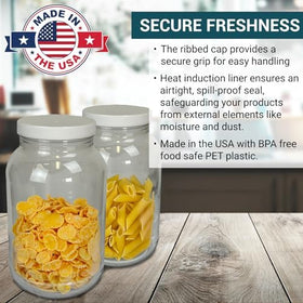 Billy Buckskin PET jar is food-grade and durable.