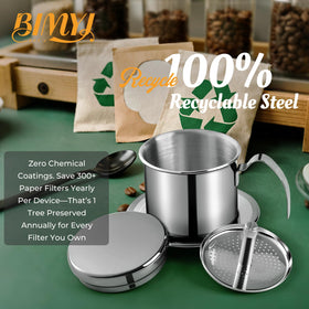 BIMYJ portable Vietnamese coffee maker ideal for on-the-go rituals.