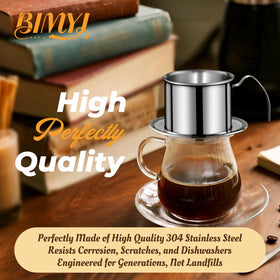 BIMYJ premium stainless steel phin for durable, heat-retentive brewing.
