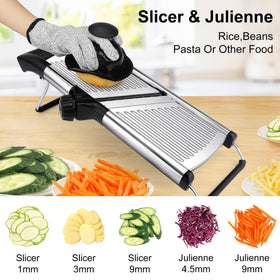 -BINGBING- Mandoline Slicer dishwasher-safe design simplifies cleanup after prep.