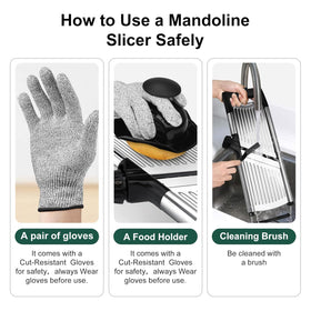 -BINGBING- Mandoline Slicer ergonomic base and grips improve stability during slicing.