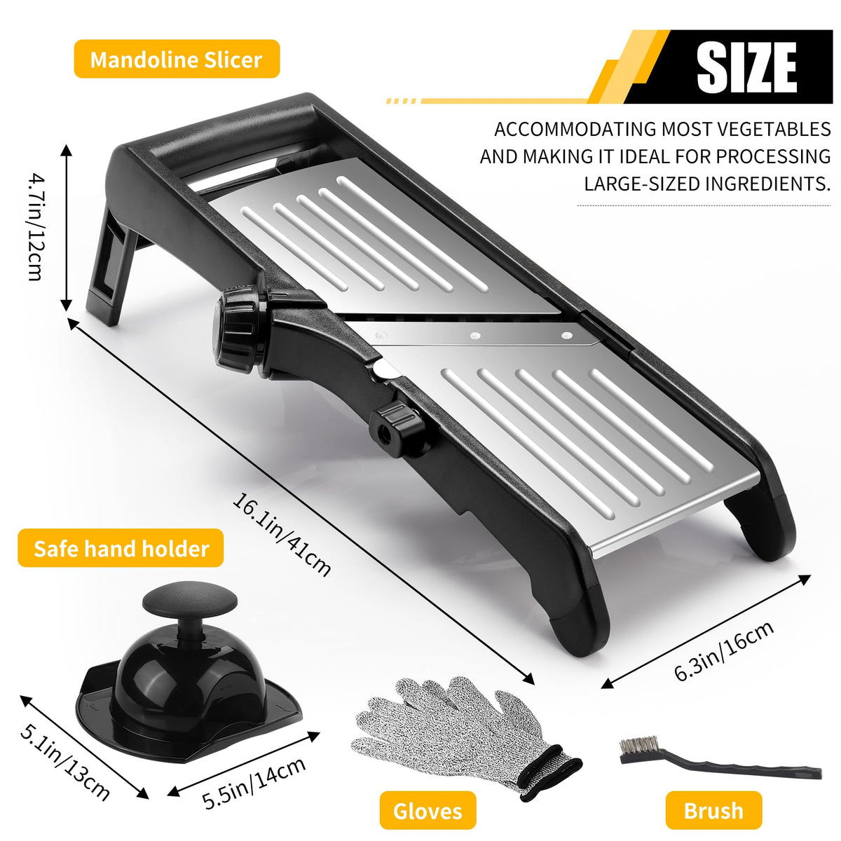 -BINGBING- mandoline slicer adjustable for thick or thin potato slices.