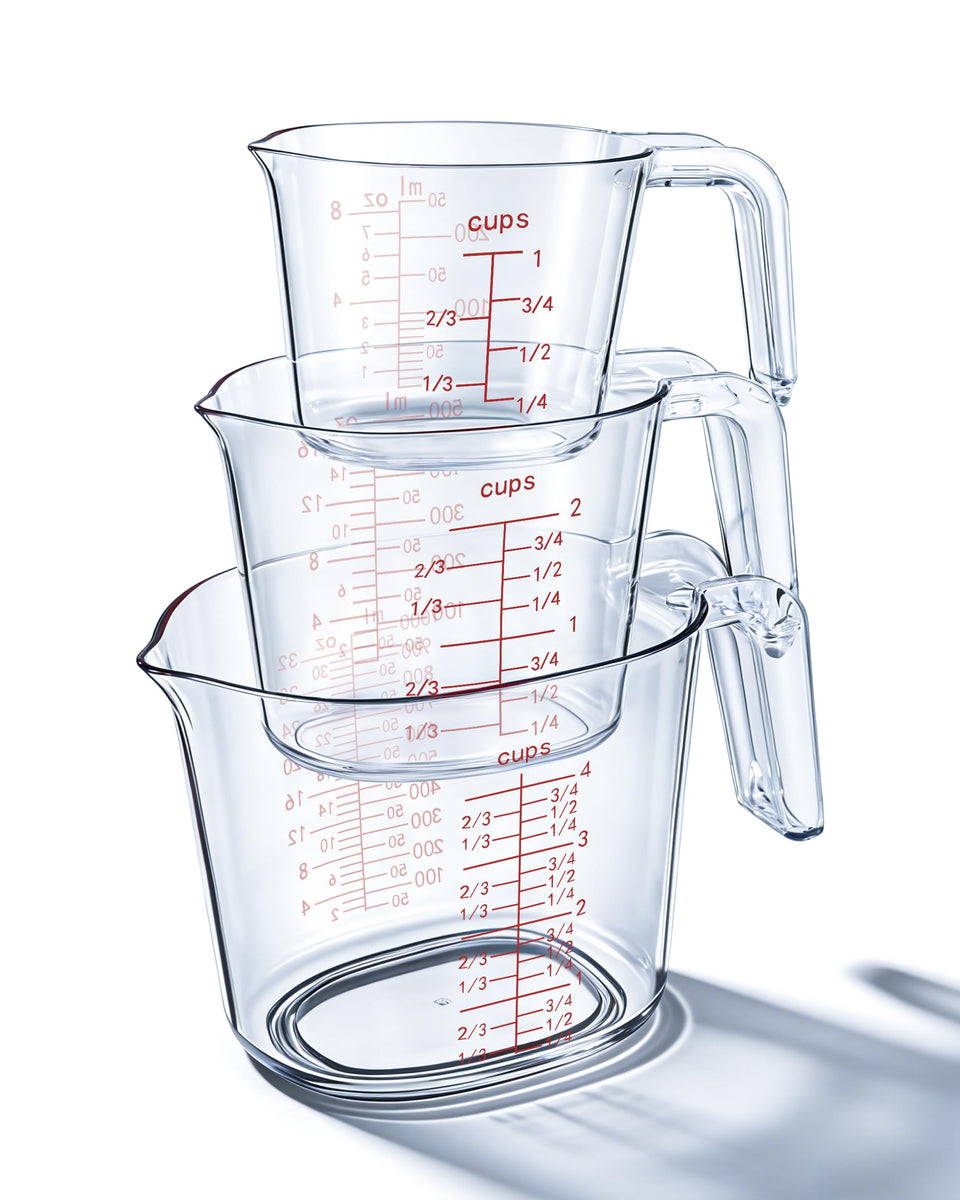 BINGBING measuring cups set overview with three sizes for precise pouring.