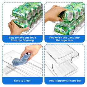 BingoHive rolling soda can organizer double-layer design keeping cans organized