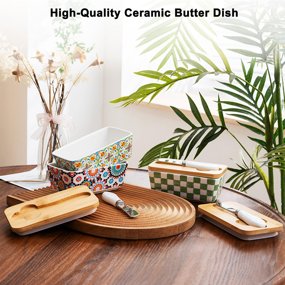 BINGWUHUOA farmhouse kitchen decor butter dish displayed stylishly