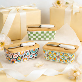 BINGWUHUOA floral butter keeper showcased during family meals