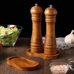 BINHAI mill rest on a dining table keeps grinders within reach while protecting the surface.