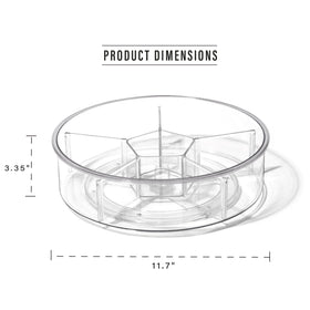 BINO 11.7-inch round base spins 360 degrees for quick item retrieval.