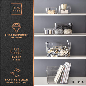 BINO clear bin for craft supplies keeps items easy to find