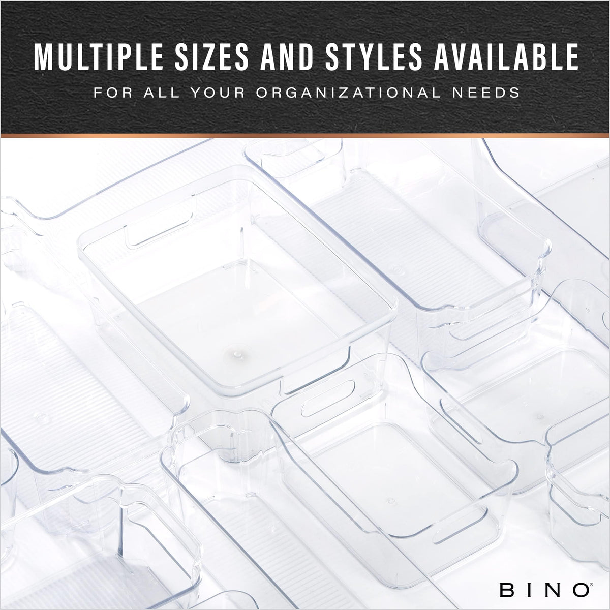 BINO drawer organizer bin with side handles for easy moving