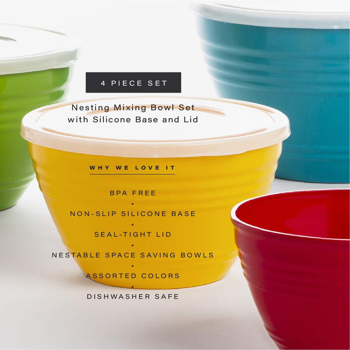 BINO clear lids allow quick content visibility and organized storage