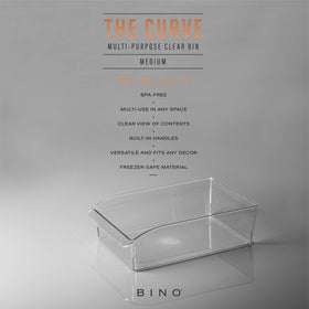 BINO Curve Collection fridge bin keeps chilled items neatly stored and easy to access.