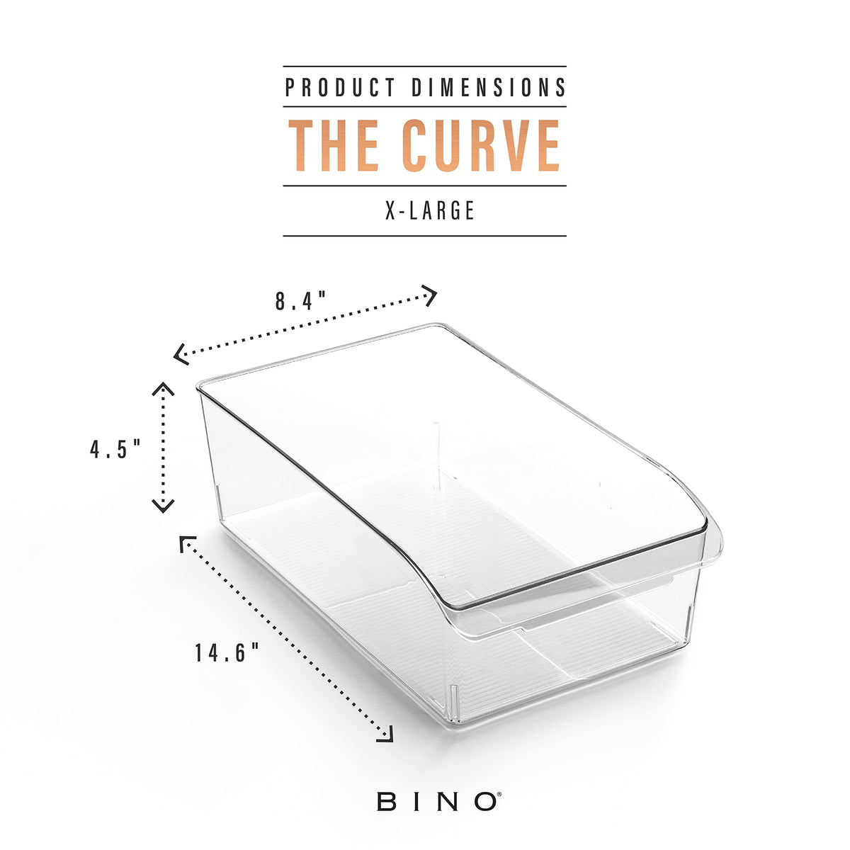 Clear BINO bin lets you see fridge contents at a glance.