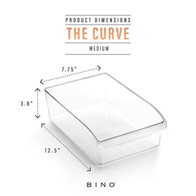 BINO Curve front pull design makes retrieving items effortless from any shelf.