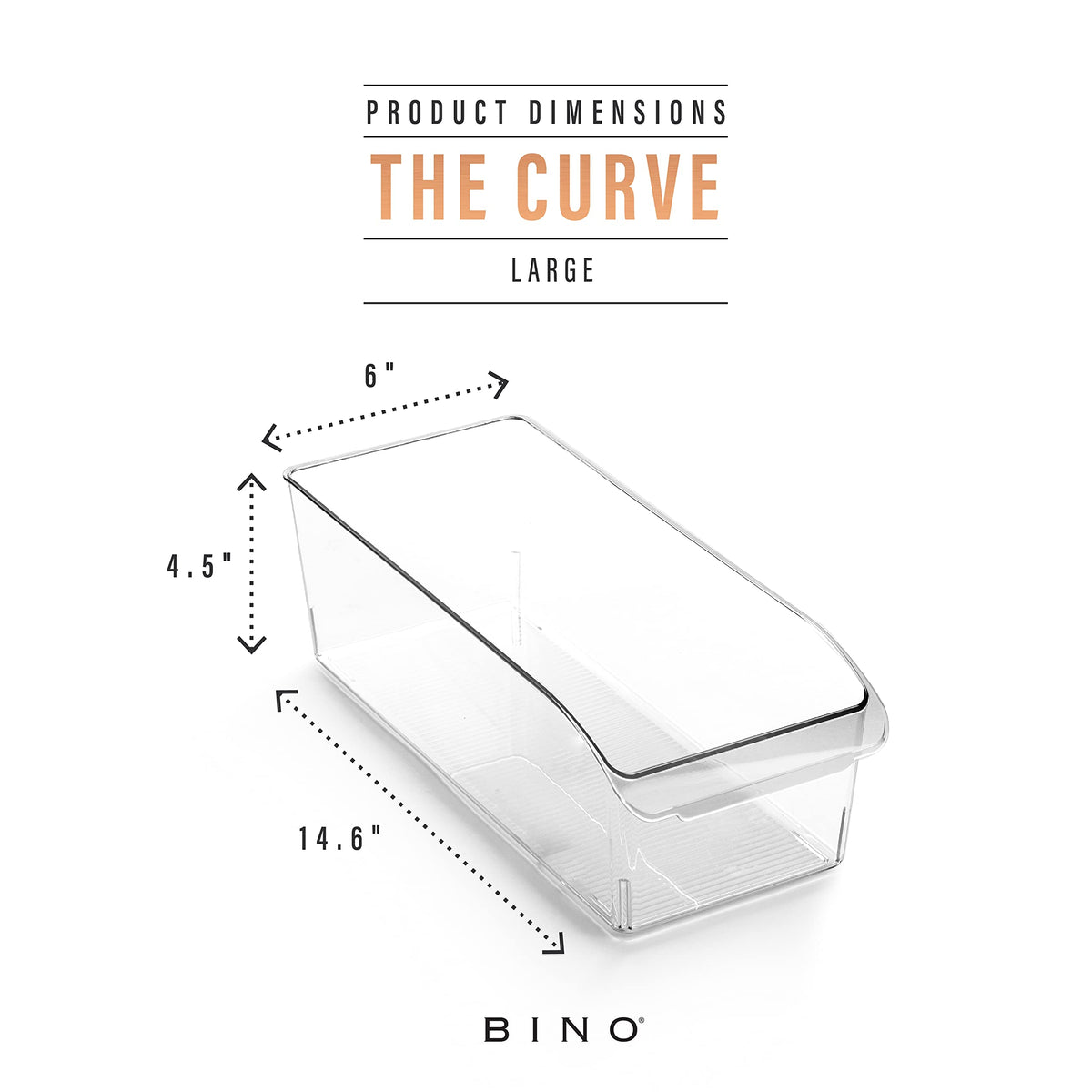 BINO Curve large bin front view showing built-in handle