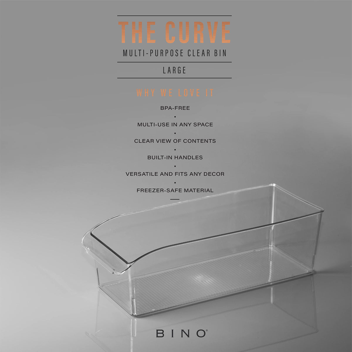 BINO Curve large bin in pantry for visible, tidy shelves