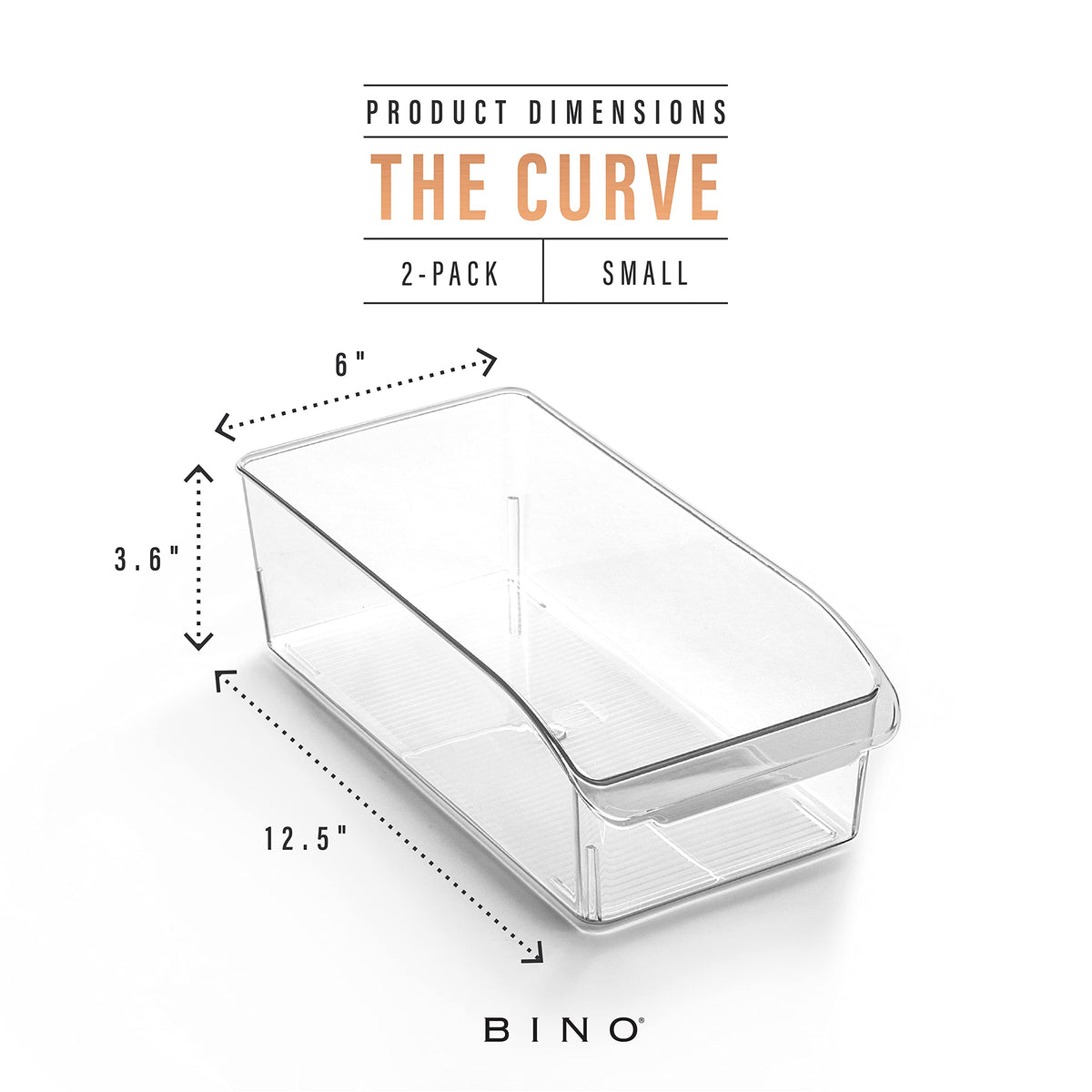 BINO Curve medium bin in fridge provides organized storage and easy reach
