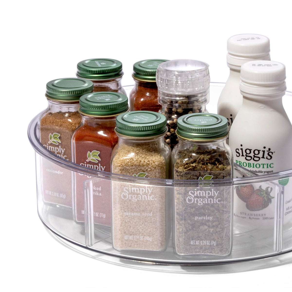 Fridge or pantry organization with the BINO rotating turntable.