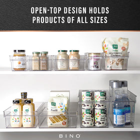 BINO medium-deep bin lid-open view for easy loading