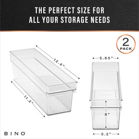BINO Handler small bin fridge storage showing clear, portable organization