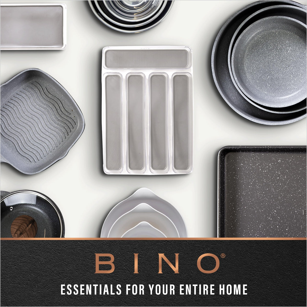 BINO large freezer organizer bin simplifies stacking and meal prep.