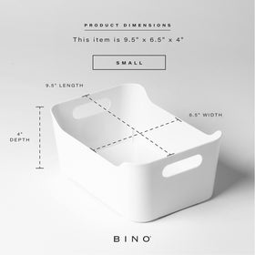 BINO fridge organizer bin in white for safe fridge storage