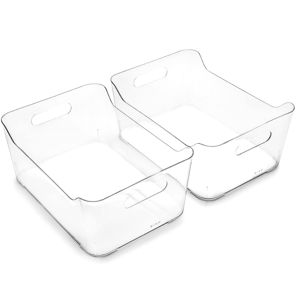 BINO large clear storage bin front view open-top for quick access and visibility