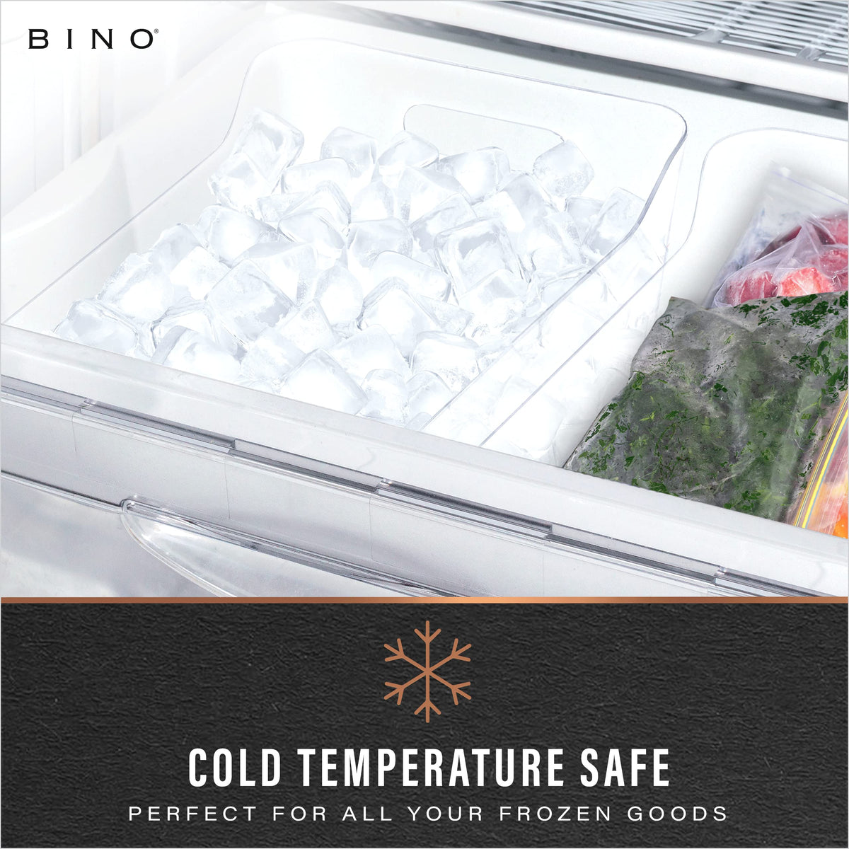 BINO cabinet bin with rounded edges for safe handling