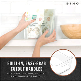 BINO clear storage bin open-top design for easy item retrieval