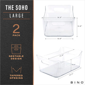BINO bin with side handles for easy grip and transport