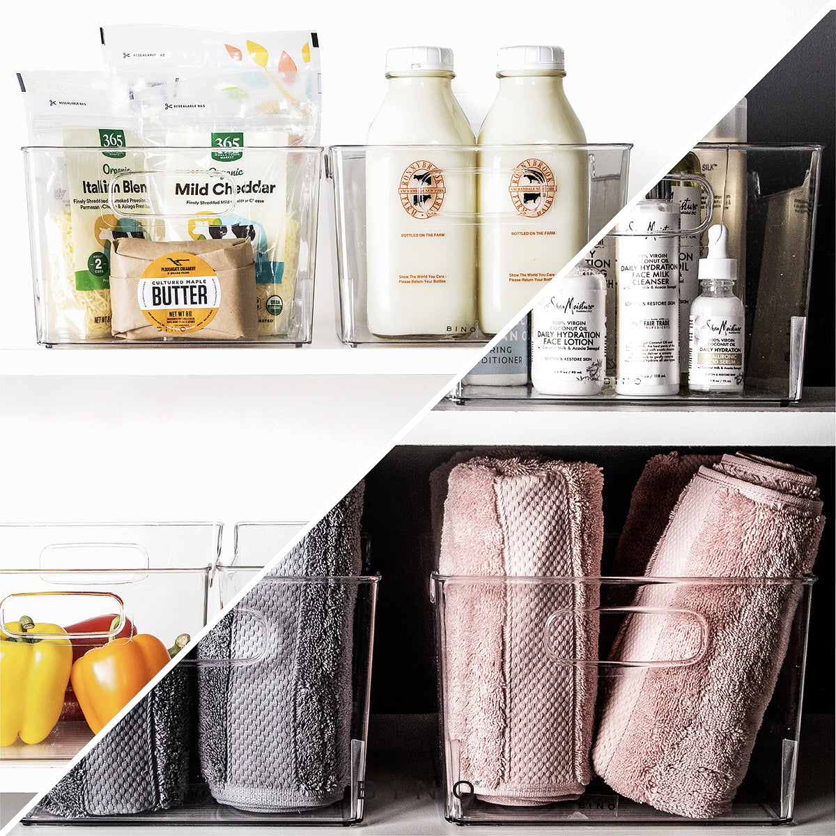 BINO Lodge under-sink storage bin fits tight spaces and stays organized.