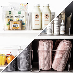 BINO Lodge under-sink storage bin fits tight spaces and stays organized.