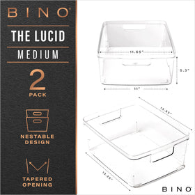 BINO Lucid Collection fridge organizer keeps produce neatly arranged with clear visibility.