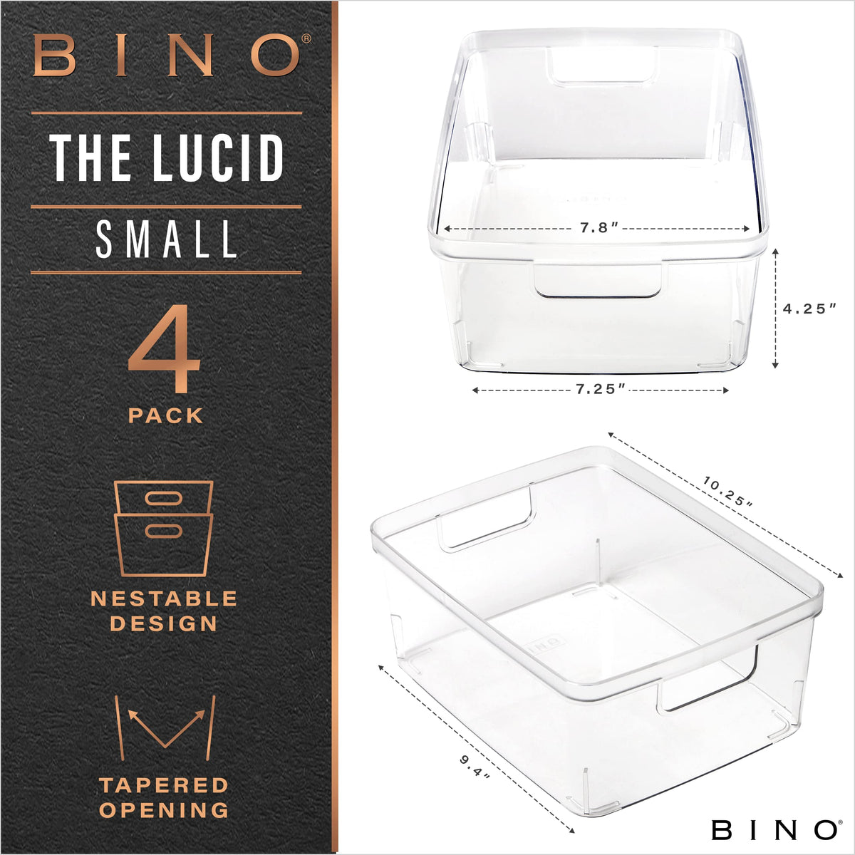 BINO Lucid small bin side handles close-up showing built-in grip for lifting