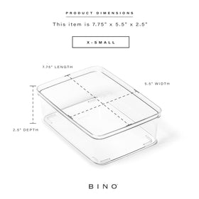 BINO Lucid X-Small bin side view highlights see-through material for fast access